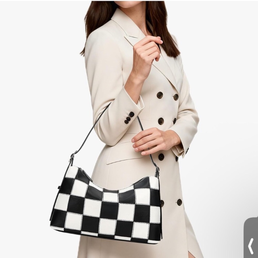 Black & White Checker Shoulder Bag